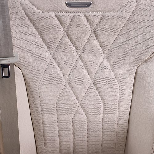 Detail on the back of the van seat Detail on the back of the van seat